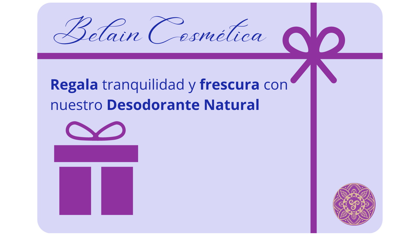 Tarjeta Regalo - Belain Cosmética - Desodorante 100% Natural, Efectivo y Vegano